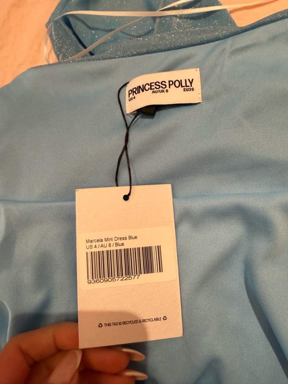 Princess Polly Light Blue Halter Mini Dress NWT - Picture 6 of 6